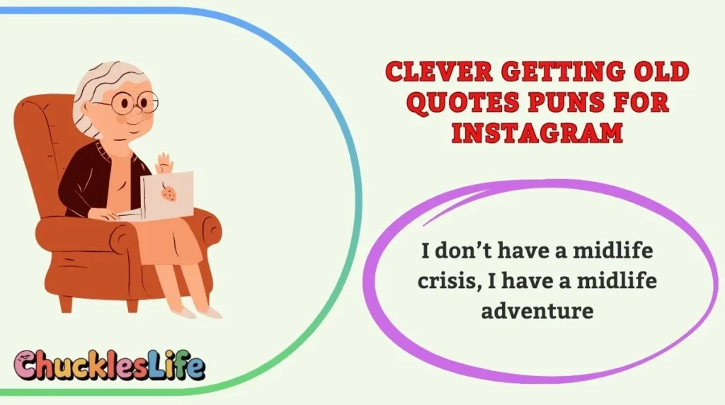 Clever Getting Old Quotes Puns for Instagram
