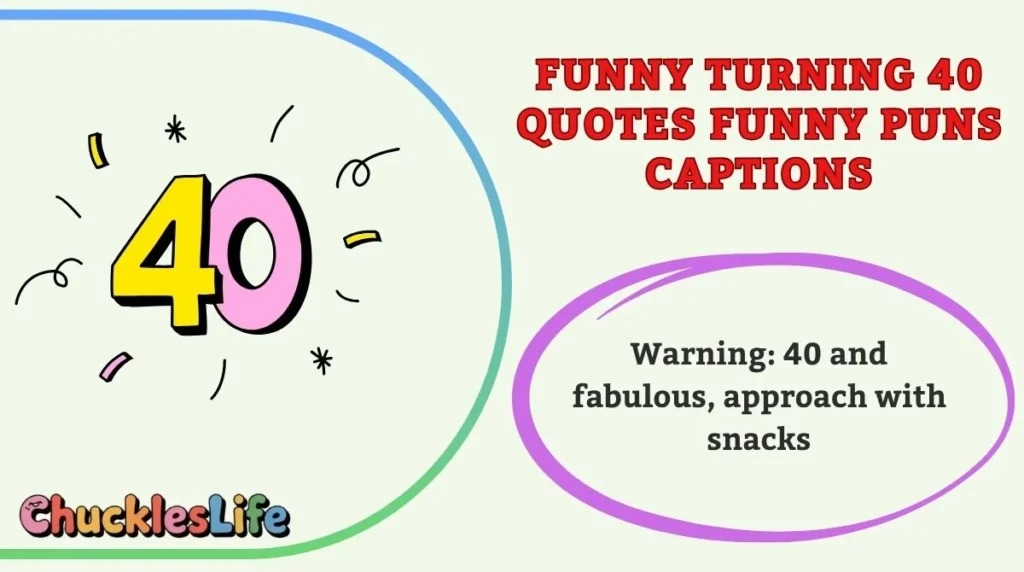 Funny Turning 40 Quotes Funny Puns Captions